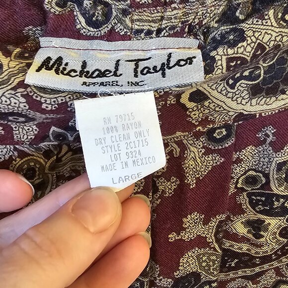 Michael Taylor Purple Skirt, Size Large, 100% Rayon, Pockets, Made In Mexico - Picture 6 of 9